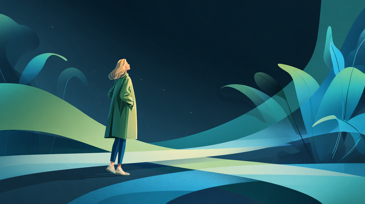 Rozdroże symbolizujące wybór jednej z dwóch dróg